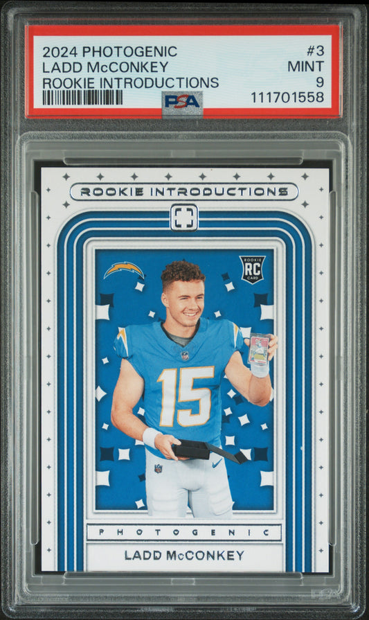 2024 Panini Photogenic Rookie Introductions #3 Ladd Mcconkey PSA 9