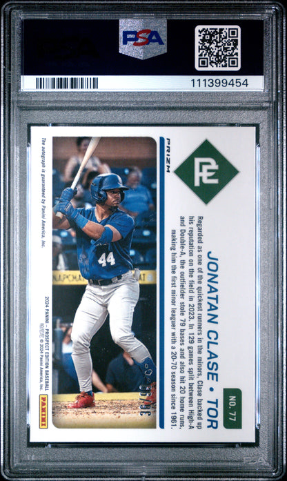 2024 Panini Prospect Edition Prospect Ticket #77 Jonatan Clase Red Power PSA 10