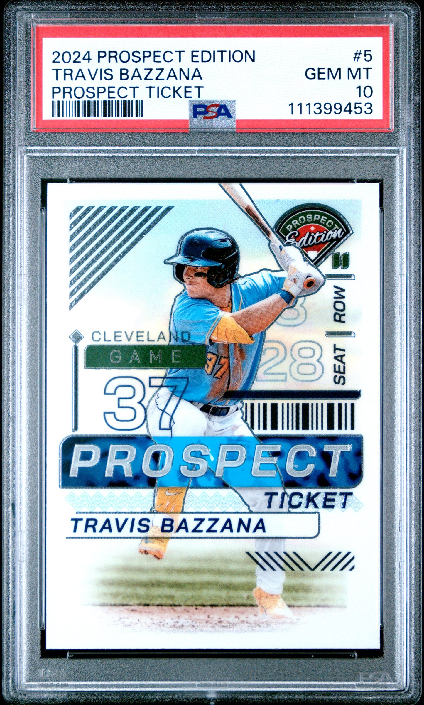 2024 Panini Prospect Edition Prospect Ticket #5 Travis Bazzana PSA 10