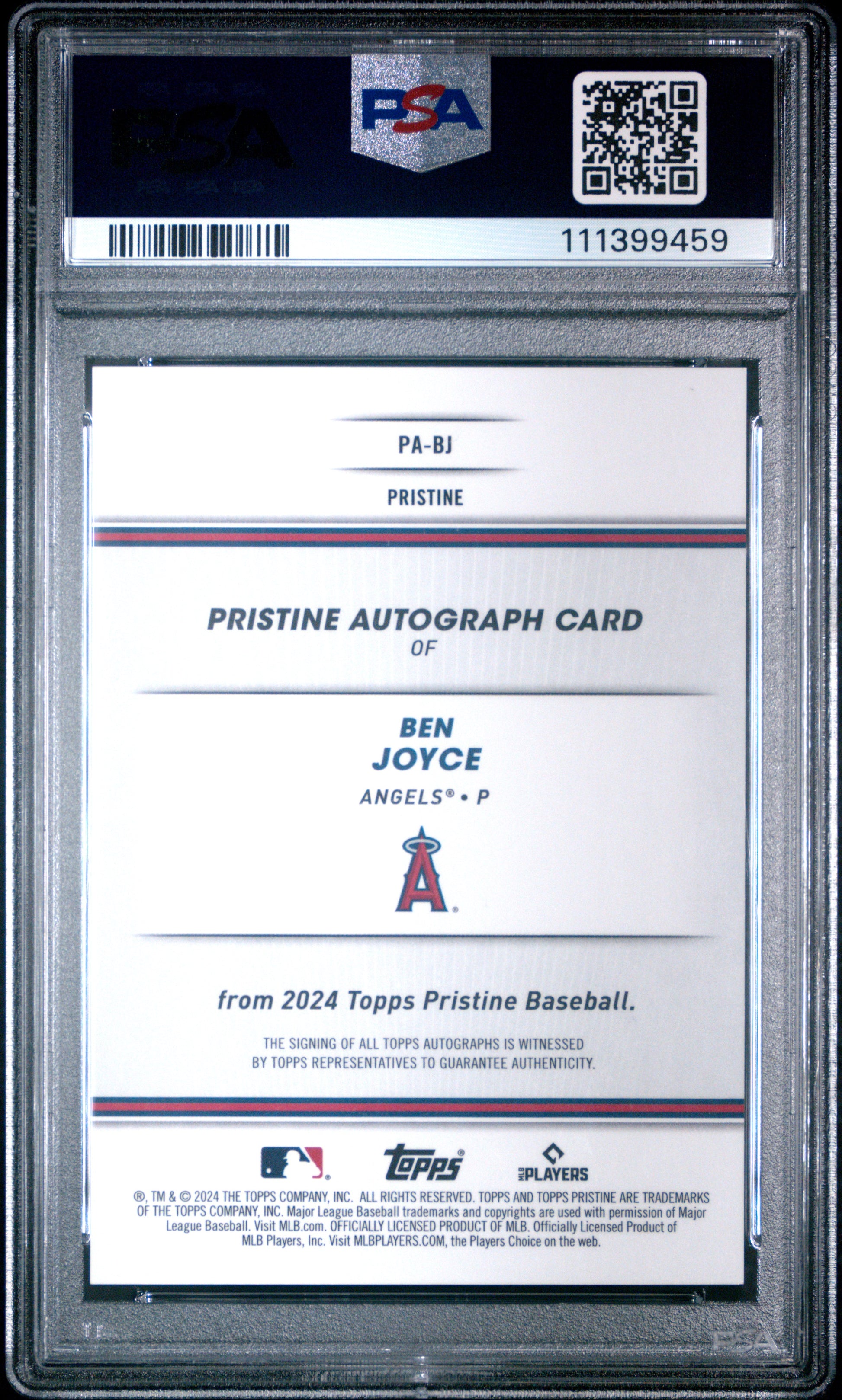 2024 Topps Pristine Pristine Autographs #PABJ Ben Joyce Green Pristine PSA 10