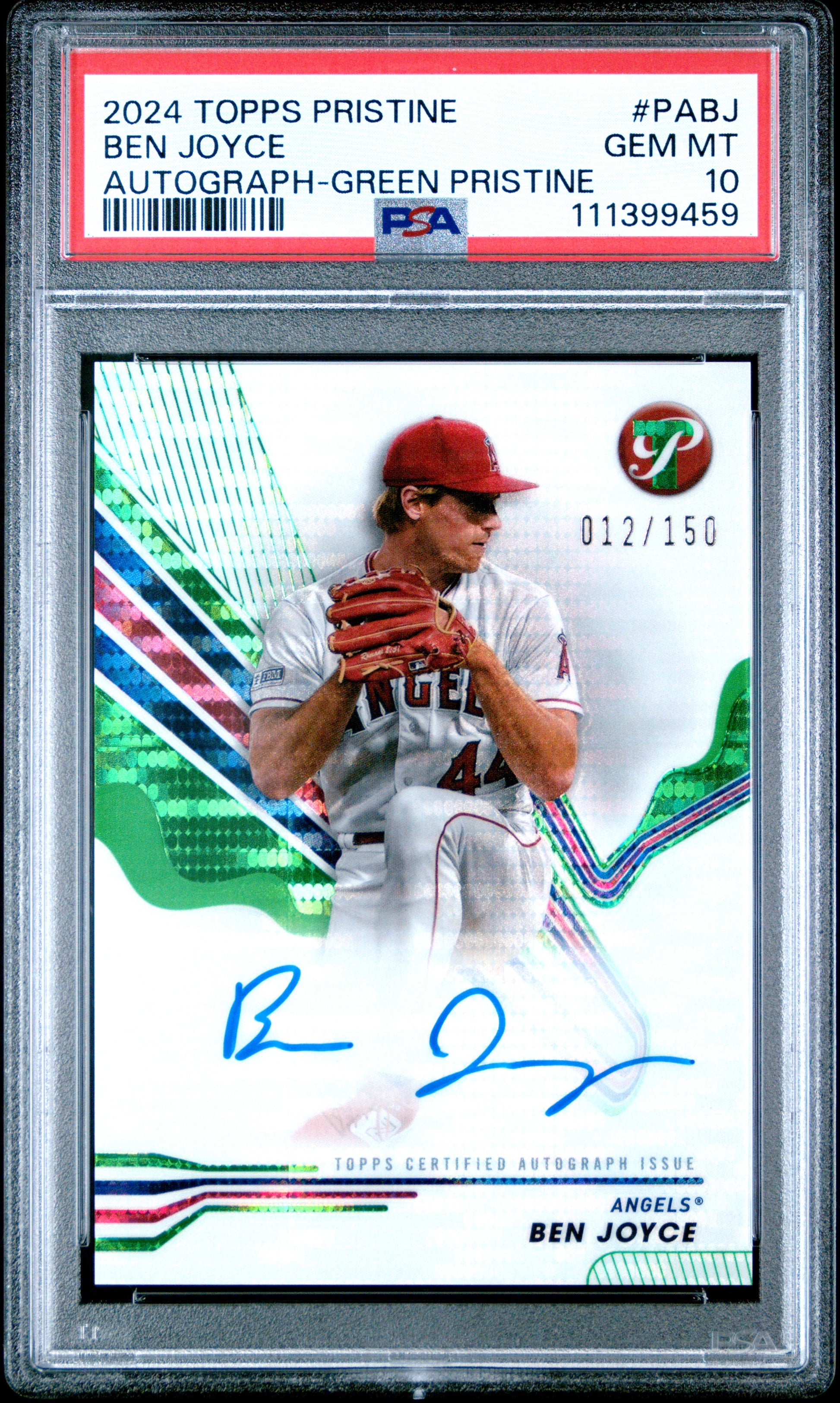 2024 Topps Pristine Pristine Autographs #PABJ Ben Joyce Green Pristine PSA 10