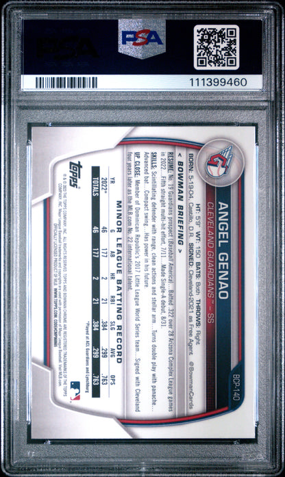 2023 Bowman Chrome Prospects #BCP140 Angel Genao Chrome Prospects PSA 10