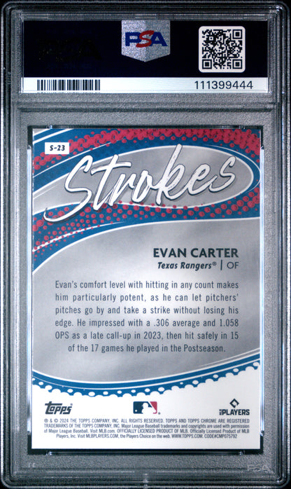 2024 Topps Chrome Strokes #S23 Evan Carter PSA 10