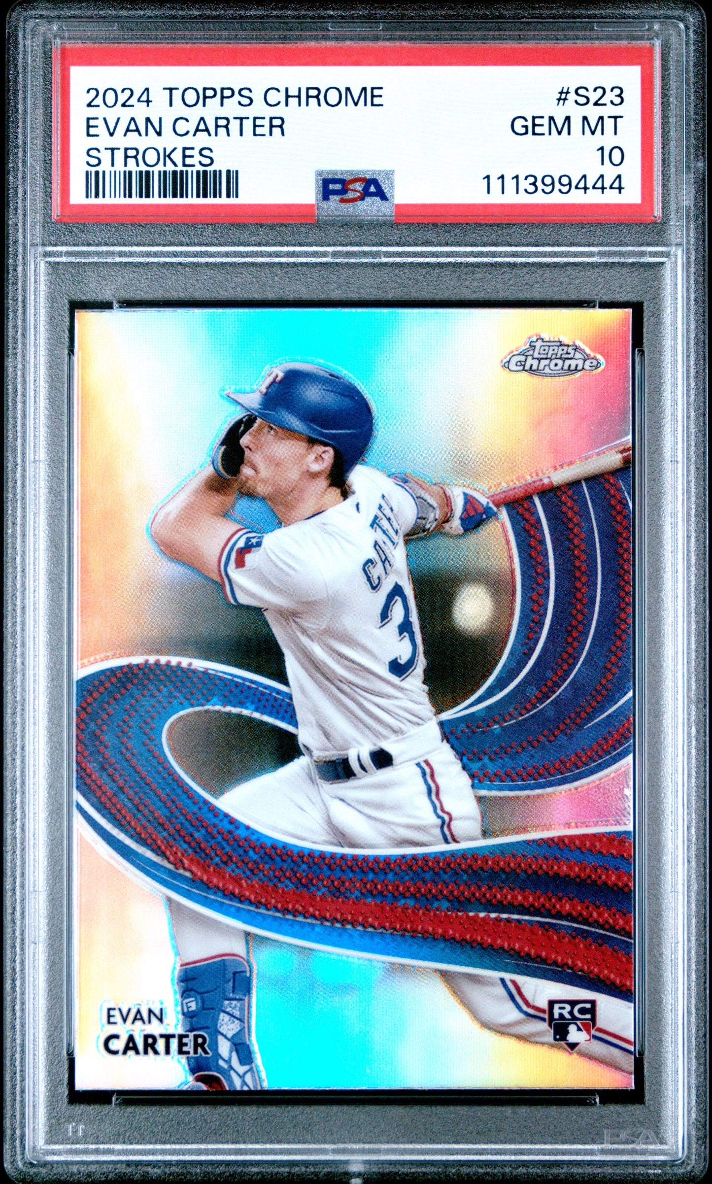 2024 Topps Chrome Strokes #S23 Evan Carter PSA 10
