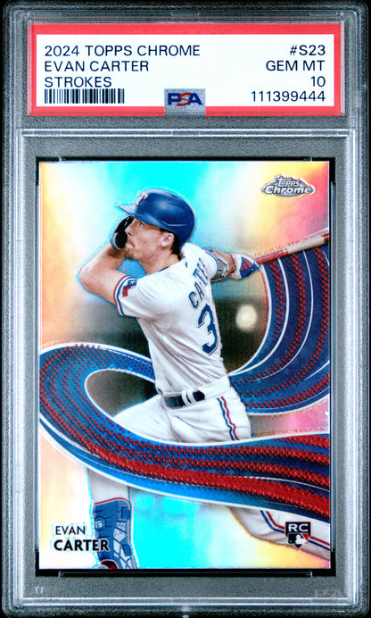 2024 Topps Chrome Strokes #S23 Evan Carter PSA 10