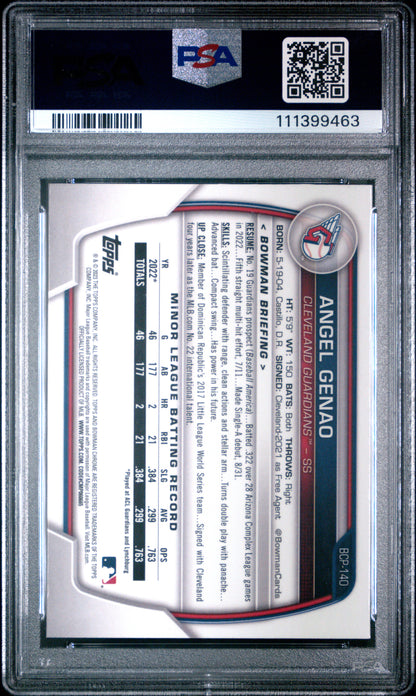 2023 Bowman Chrome Prospects #BCP140 Angel Genao Chrome Prospects PSA 6