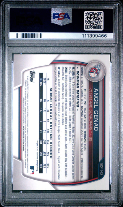2023 Bowman Chrome Prospects #BCP140 Angel Genao Chrome Prospects PSA 10
