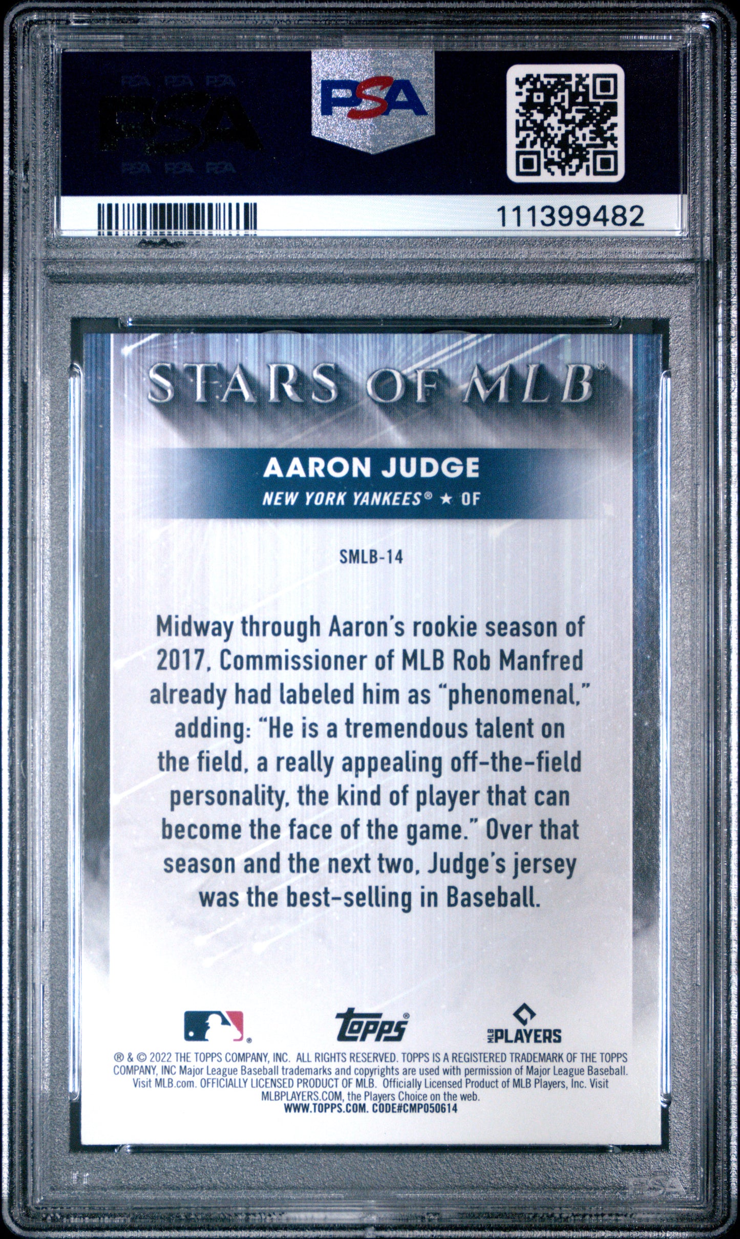2022 Topps Stars Of Mlb #SMLB14 Aaron Judge Stars Of Mlb PSA 10