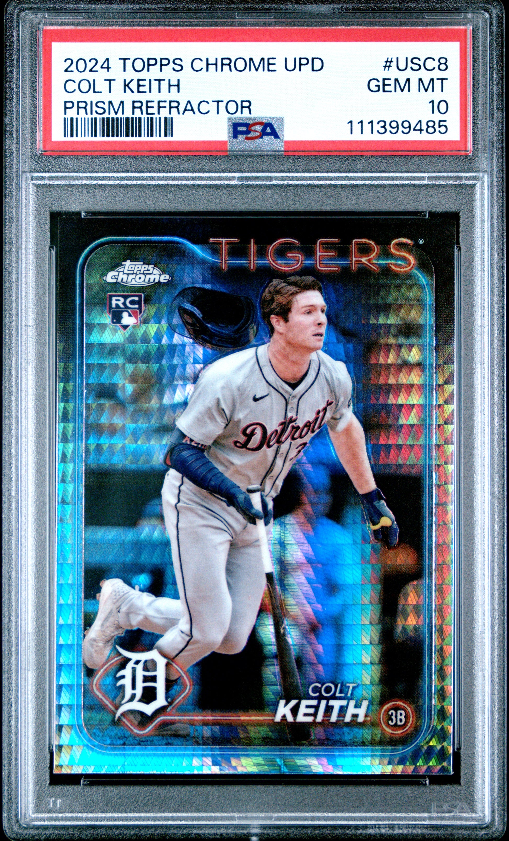 2024 Topps Chrome Update #USC8 Colt Keith Prism Refractor PSA 10