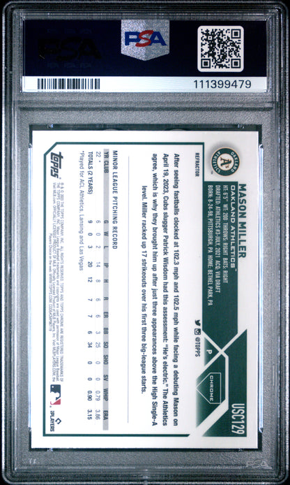 2023 Topps Chrome Update #USC129 Mason Miller Refractor PSA 10