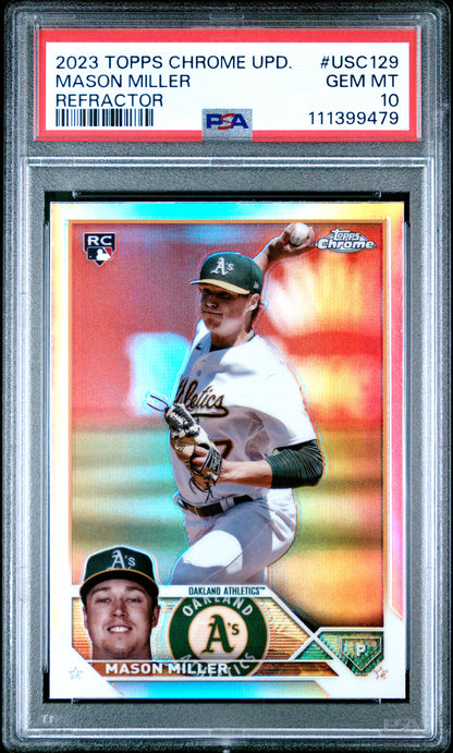 2023 Topps Chrome Update #USC129 Mason Miller Refractor PSA 10