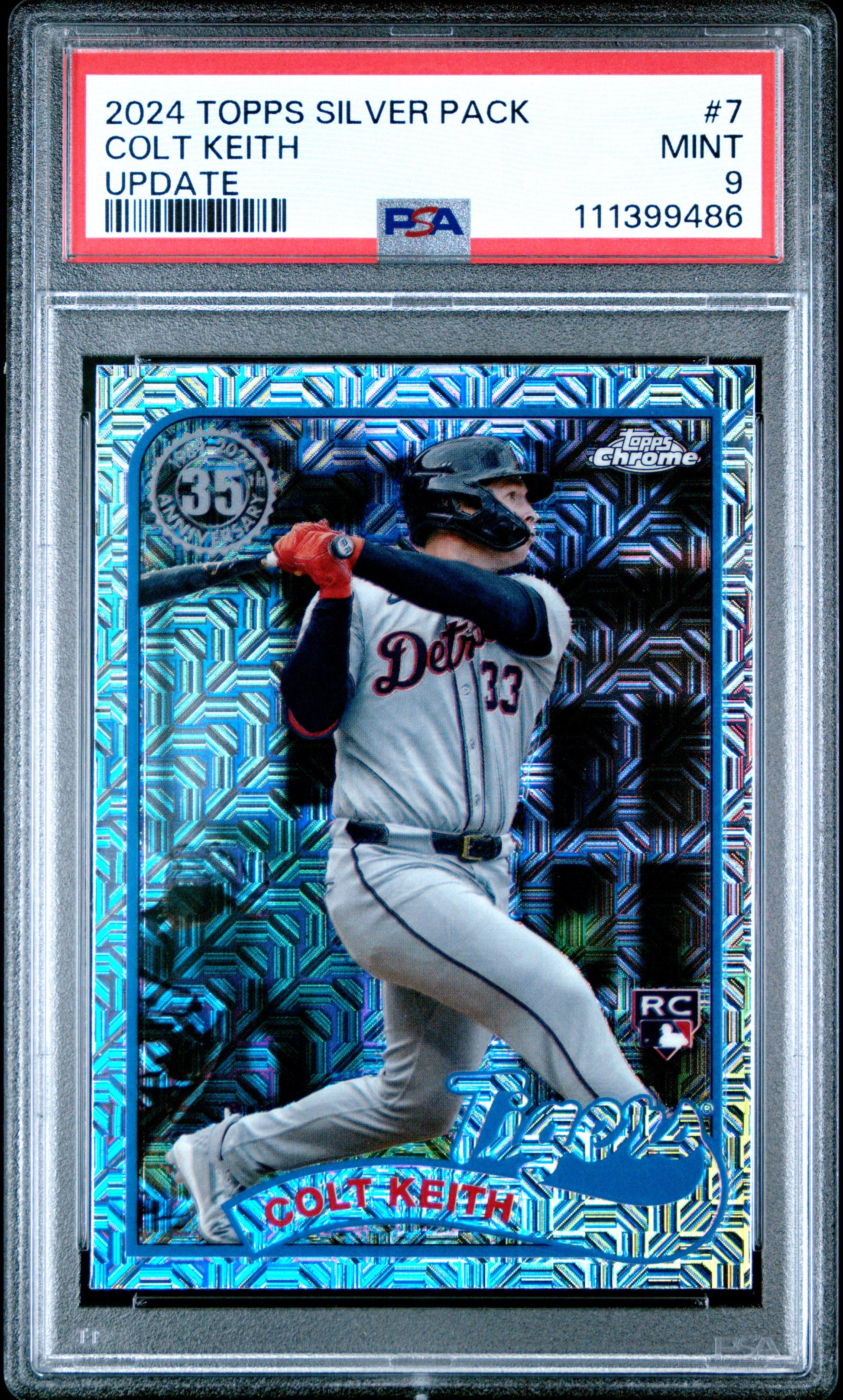 2024 Topps Silver Pack 1989 Chrome Promo #7 Colt Keith Update PSA 9