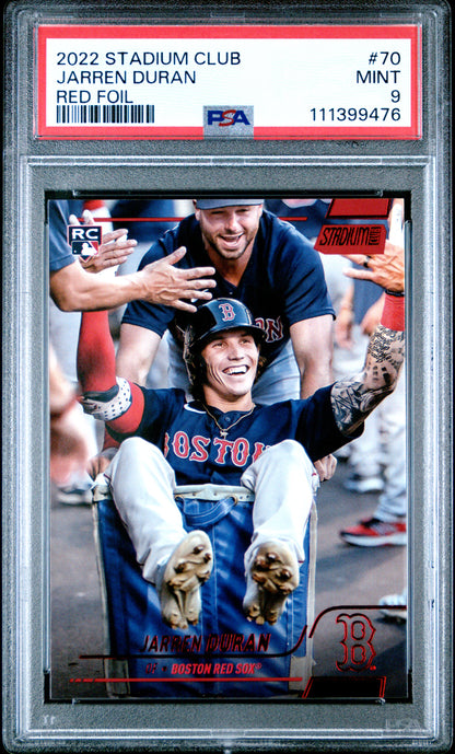 2022 Topps Stadium Club #70 Jarren Duran Red Foil PSA 9