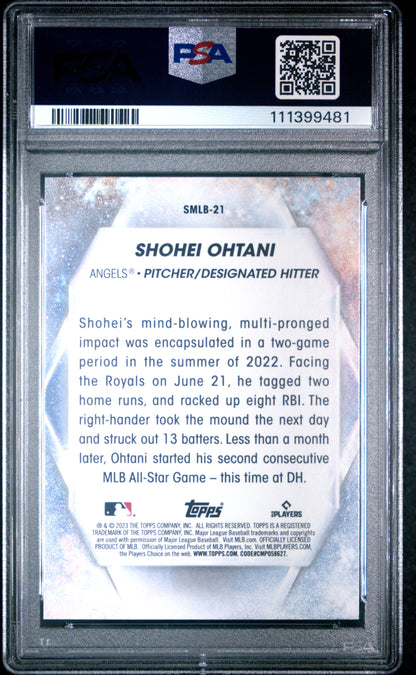 2023 Topps Stars Of Mlb #SMLB21 Shohei Ohtani PSA 9