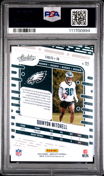 2024 Panini Absolute #122 Quinyon Mitchell Red And Blue PSA 10