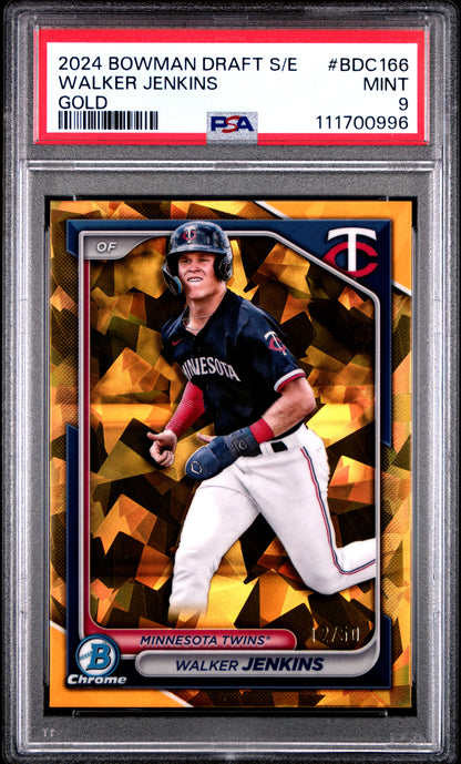 2024 Bowman Draft Sapphire Edition #BDC166 Walker Jenkins Gold PSA 9