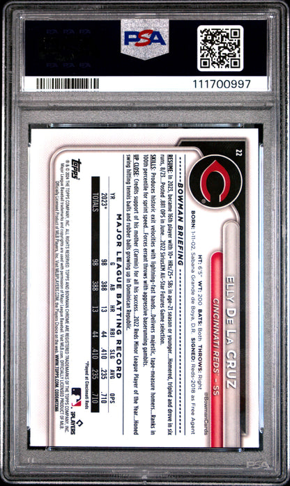 2024 Bowman Mega Box Chrome #22 Elly De La Cruz PSA 8
