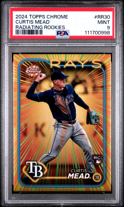 2024 Topps Chrome Radiating Rookies #RR30 Curtis Mead Update PSA 9