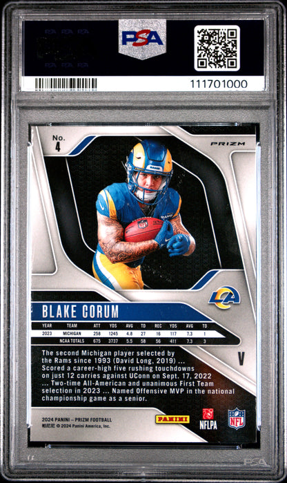 2024 Panini Prizm Rookie Variation #4 Blake Corum PSA 10