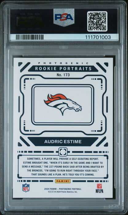 2024 Panini Photogenic #173 Audric Estime PSA 7