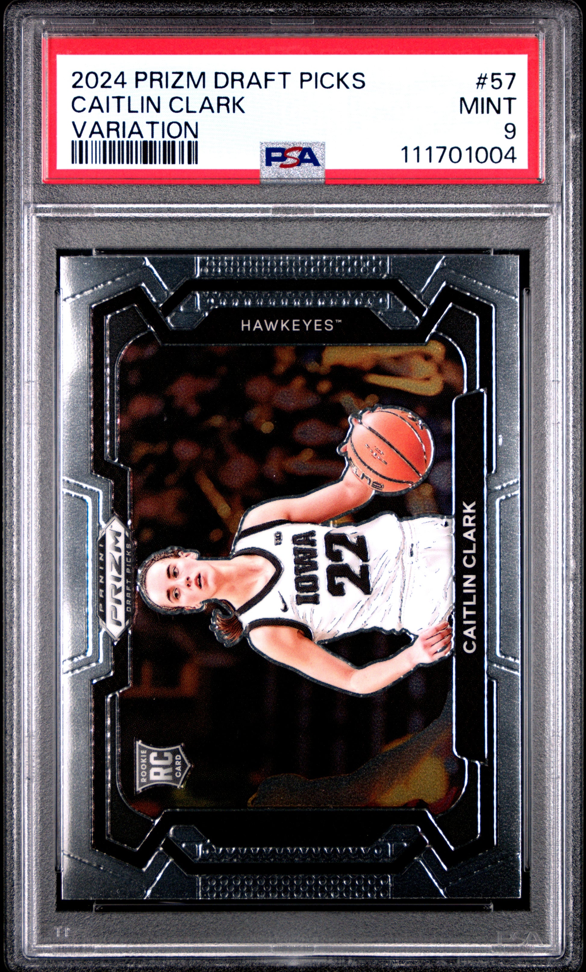 2024 Panini Prizm Draft Picks #57 Caitlin Clark Variation PSA 9