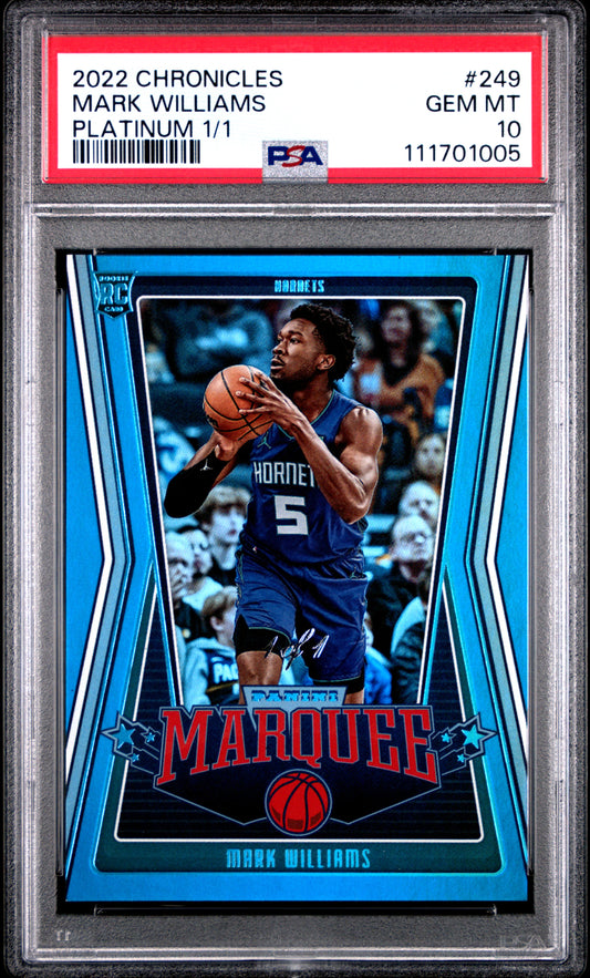 2022 Panini Chronicles #249 Mark Williams Platinum 1/1 PSA 10
