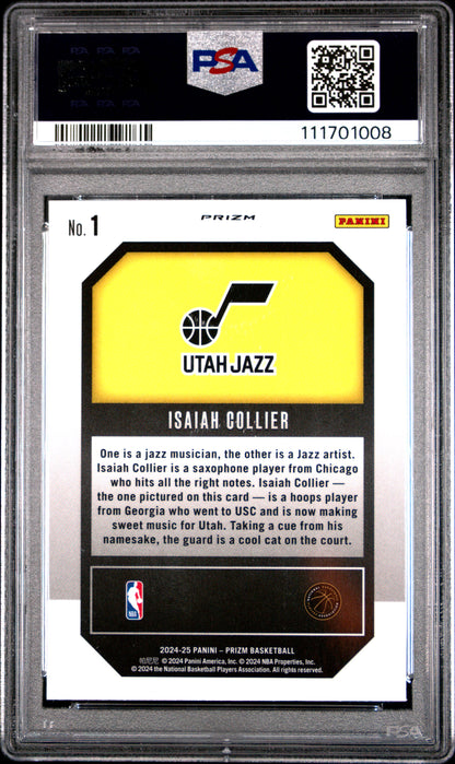 2024 Panini Prizm Emergent #1 Isaiah Collier Emergent-Green Prizm PSA 10