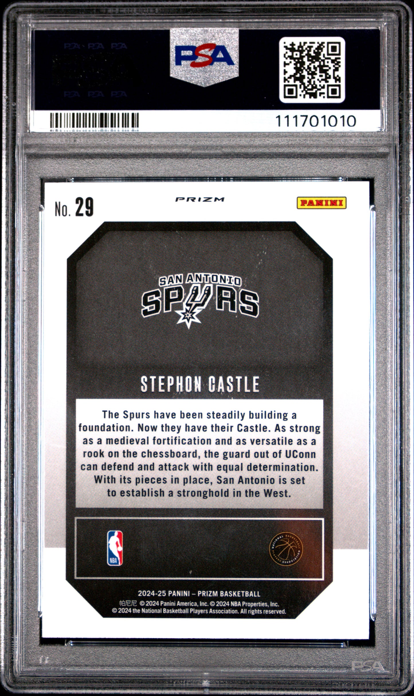 2024 Panini Prizm Emergent #29 Stephon Castle Emergent-Silver Prizm PSA 10