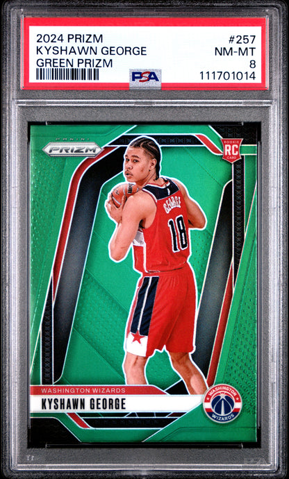 2024 Panini Prizm #257 Kyshawn George Green Prizm PSA 8