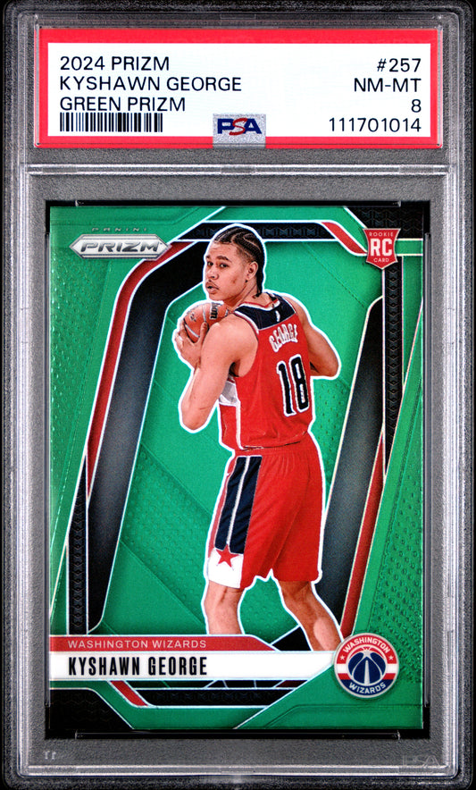 2024 Panini Prizm #257 Kyshawn George Green Prizm PSA 8