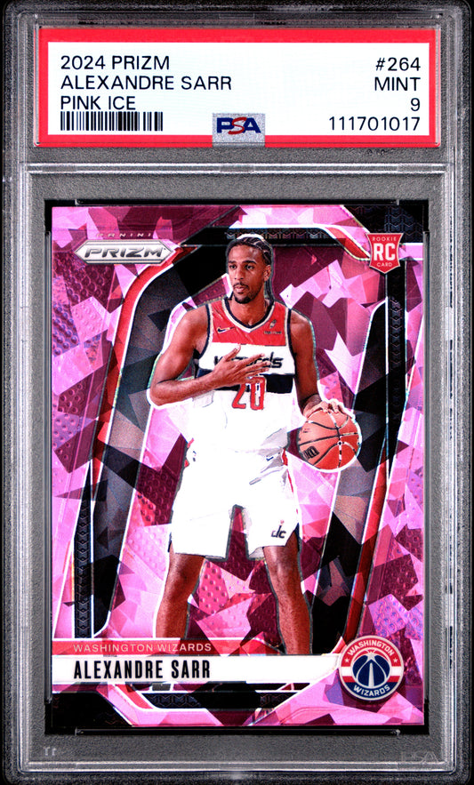 2024 Panini Prizm #264 Alexandre Sarr Pink Ice PSA 9