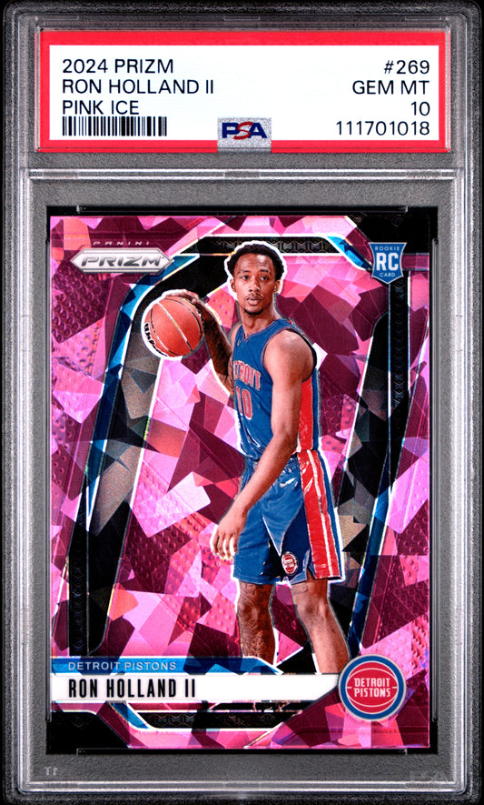 2024 Panini Prizm #269 Ron Holland Ii Pink Ice PSA 10