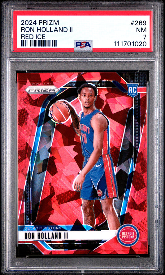 2024 Panini Prizm #269 Ron Holland Ii Red Ice PSA 7