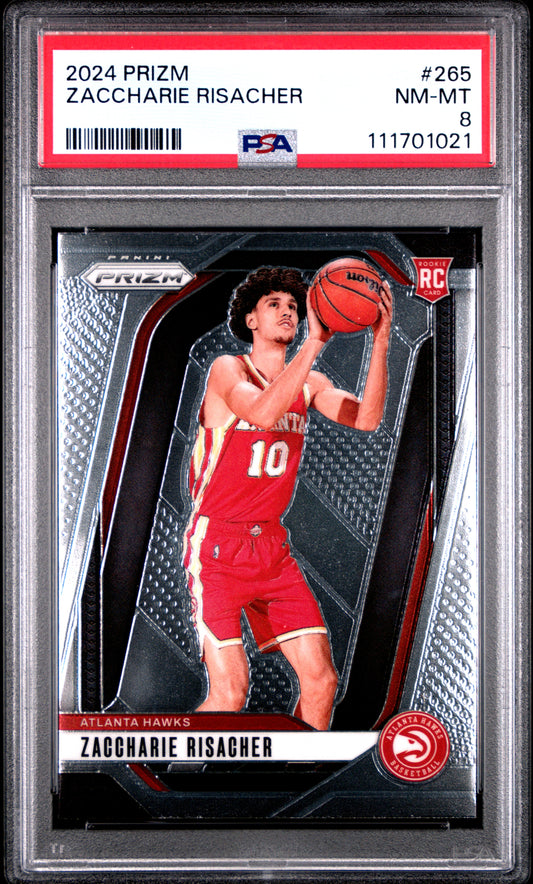 2024 Panini Prizm #265 Zaccharie Risacher PSA 8