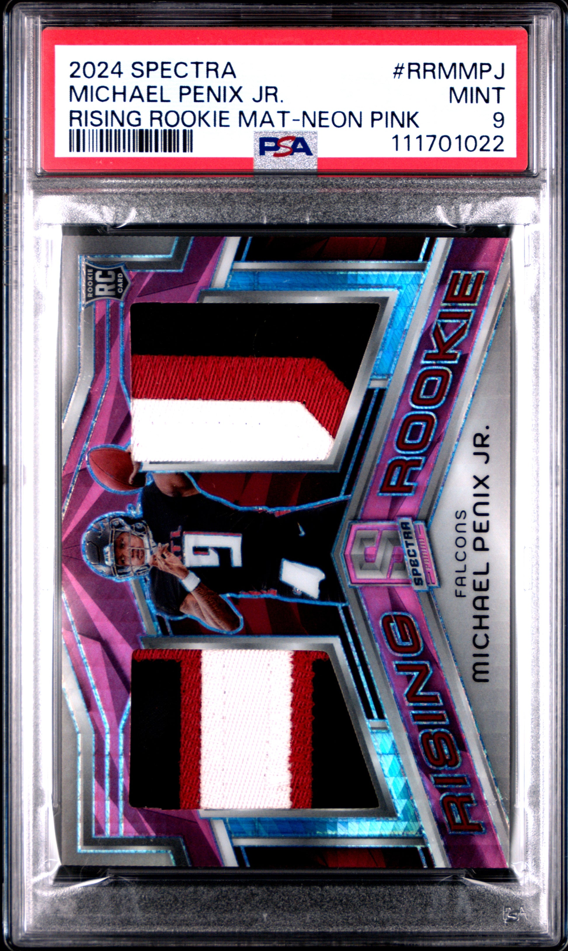2024 Panini Spectra #RRMMPJ Michael Penix Jr. Rising Rookie Mat/15 Pink PSA 9