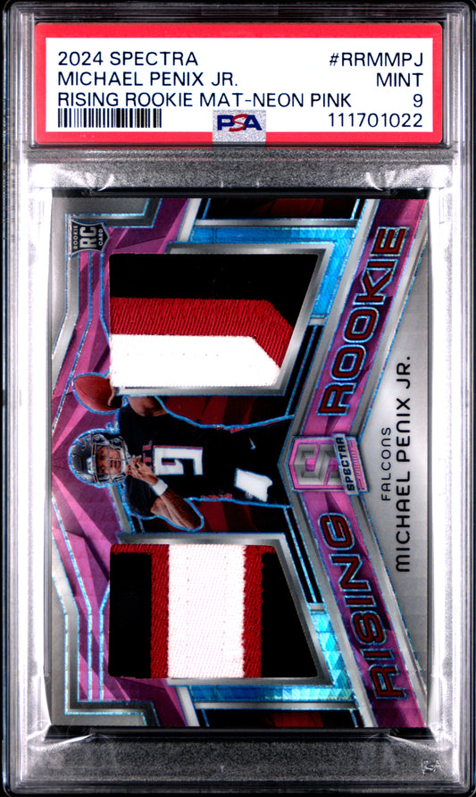 2024 Panini Spectra #RRMMPJ Michael Penix Jr. Rising Rookie Mat/15 Pink PSA 9