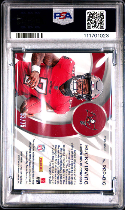 2024 Panini Spectra Radiant RPA  #RRPBIG Bucky Irving /75 PSA 9