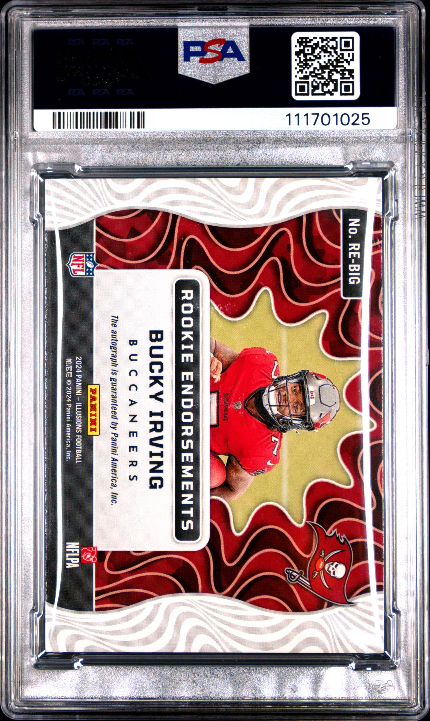 2024 Panini Illusions Endorsments Autographs #REBIG Bucky Irving Red PSA 10