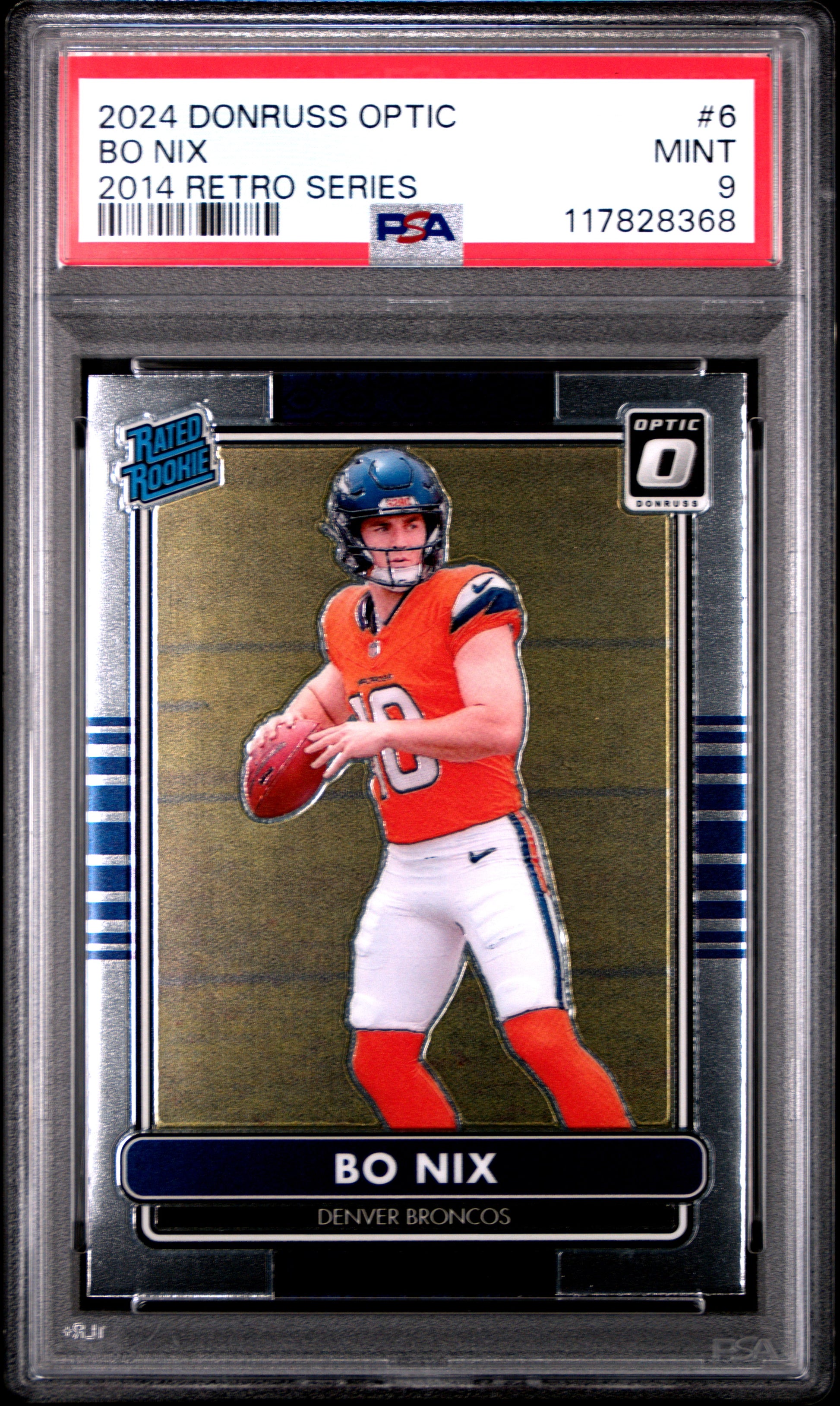 2024 Panini Donruss Optic 2014 Retro Series #6 Bo Nix PSA 9