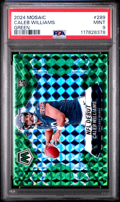 2024 Panini Mosaic #289 Caleb Williams Green PSA 9