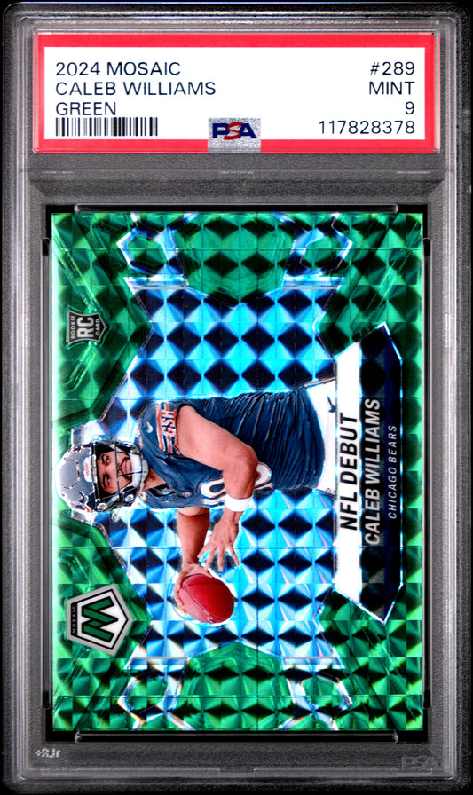 2024 Panini Mosaic #289 Caleb Williams Green PSA 9