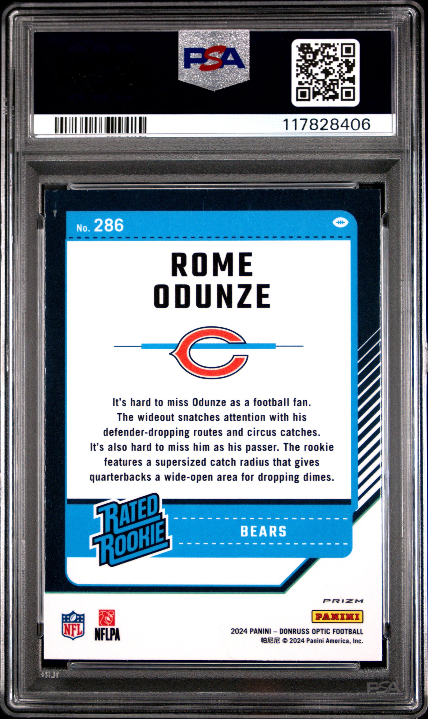 2024 Panini Donruss Optic #286 Rome Odunze Pink PSA 9