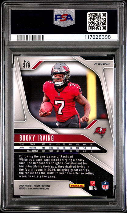 2024 Panini Prizm #316 Bucky Irving Disco Prizm PSA 9