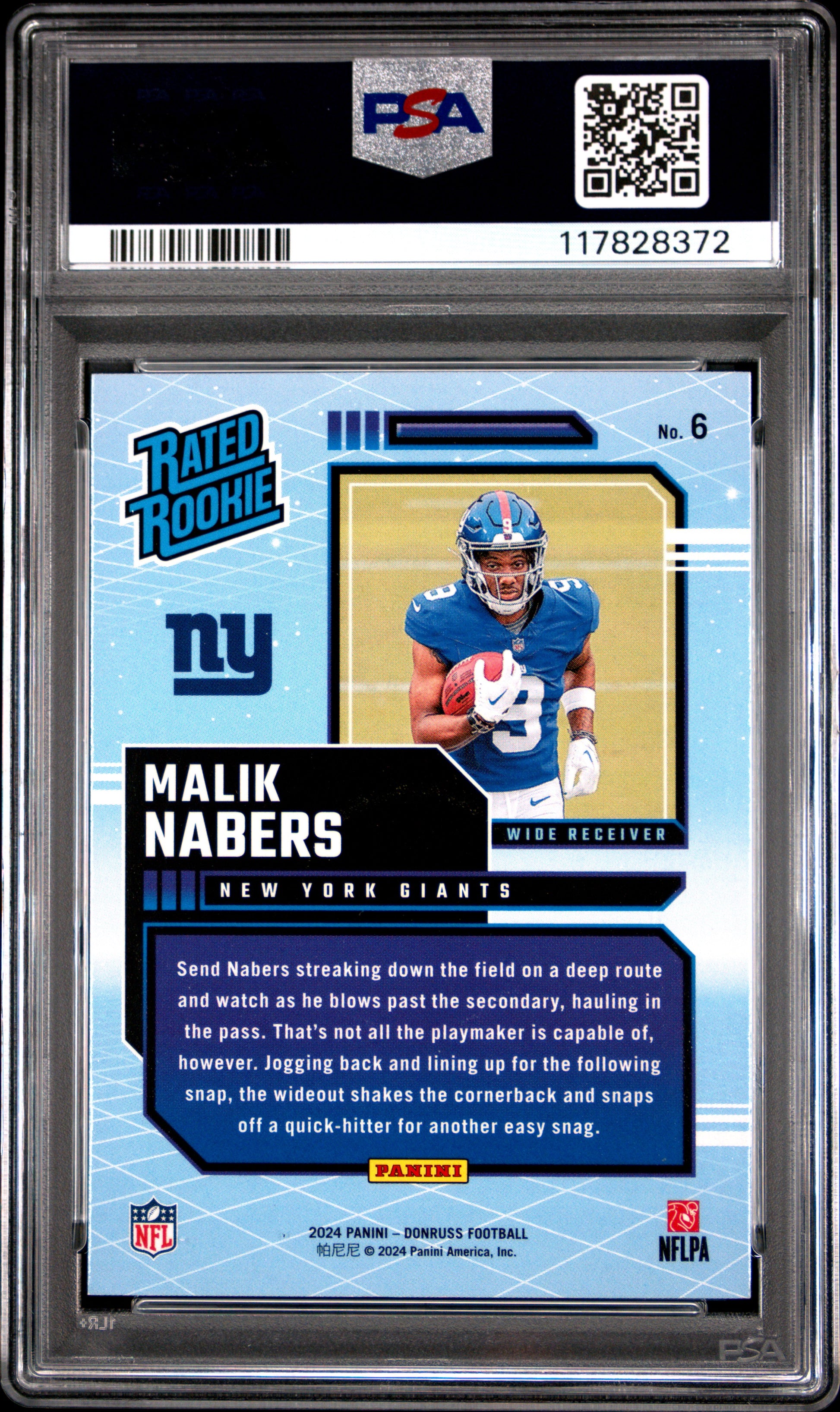 2024 Panini Donruss Rated Rookies Retro #6 Malik Nabers PSA 9