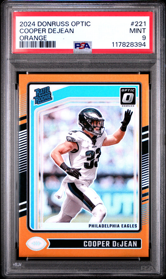 2024 Panini Donruss Optic #221 Cooper Dejean Orange PSA 9