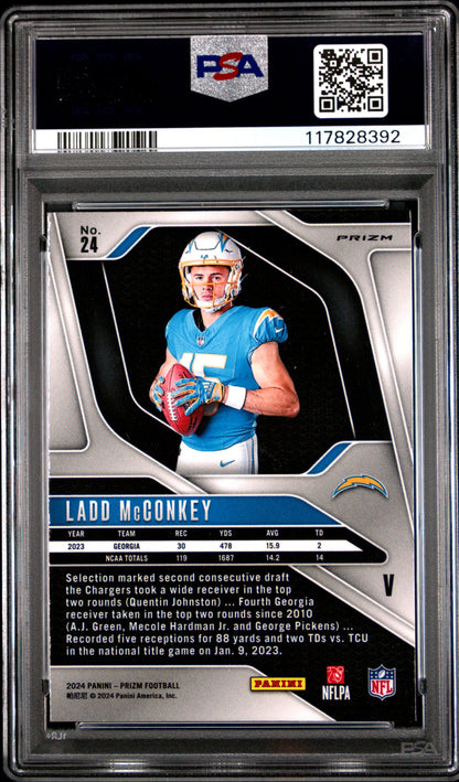2024 Panini Prizm Rookie Variation #24 Ladd Mcconkey PSA 9