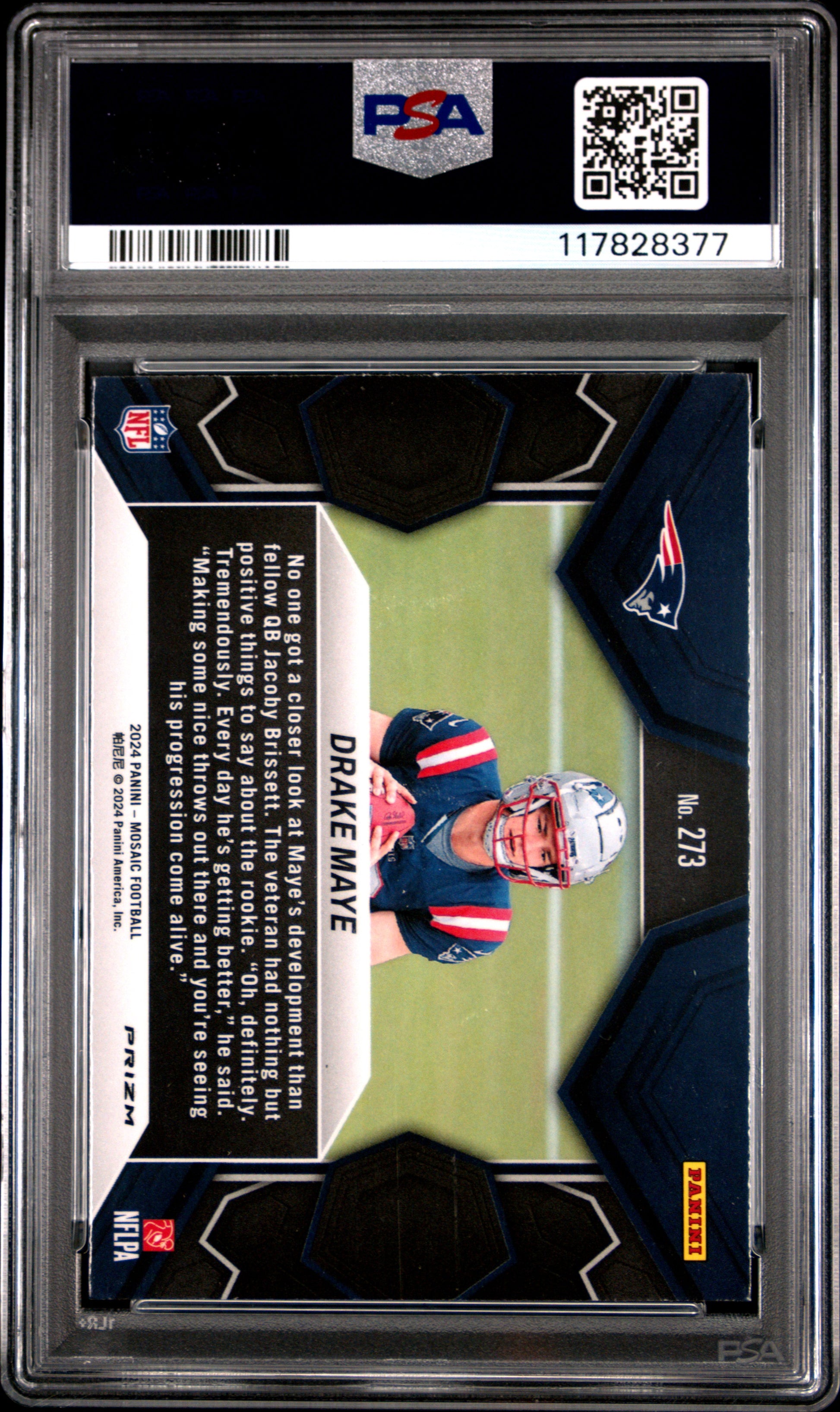 2024 Panini Mosaic #273 Drake Maye Green PSA 9