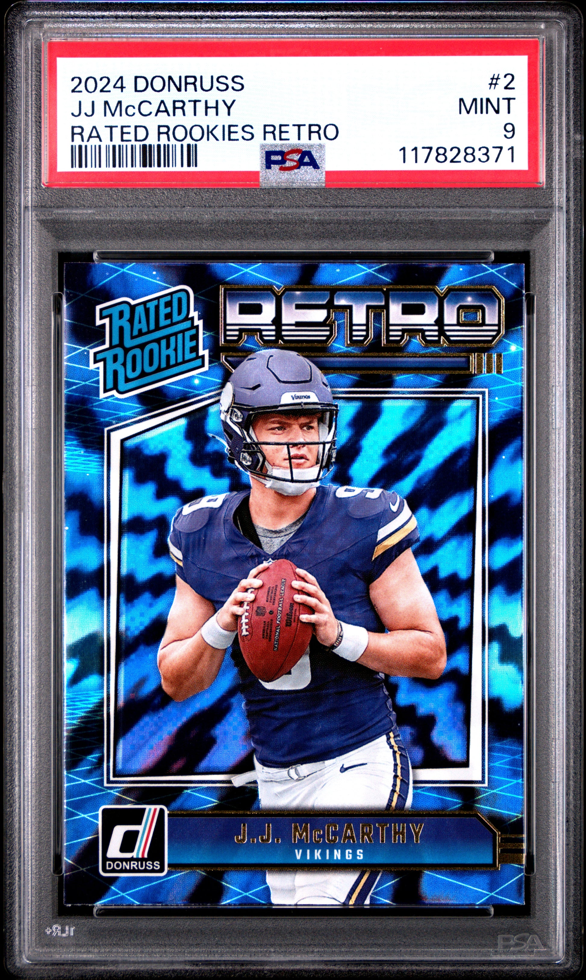 2024 Panini Donruss Rated Rookies Retro #2 Jj Mccarthy PSA 9