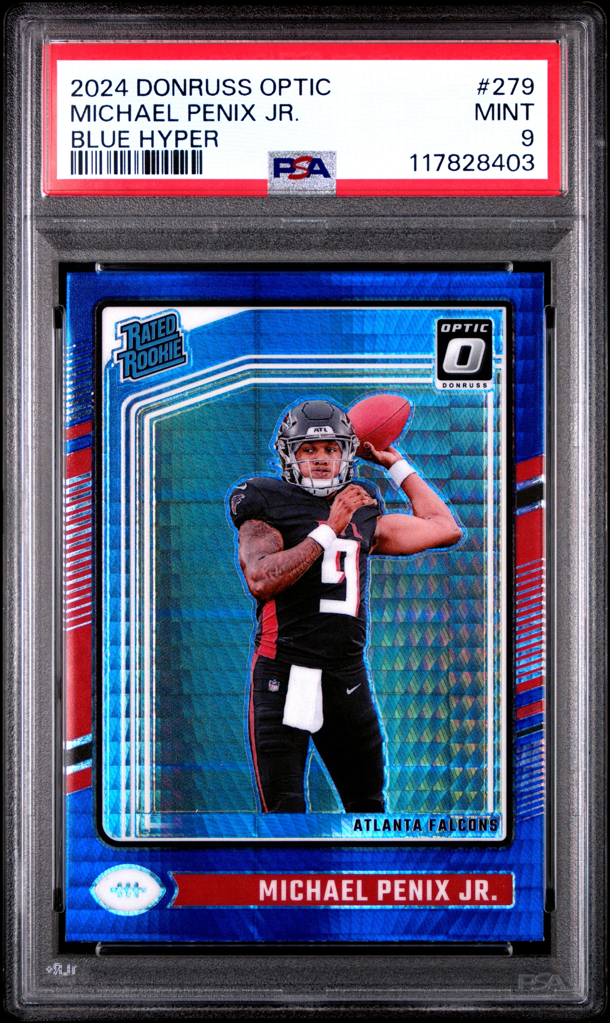 2024 Panini Donruss Optic #279 Michael Penix Jr. Blue Hyper PSA 9