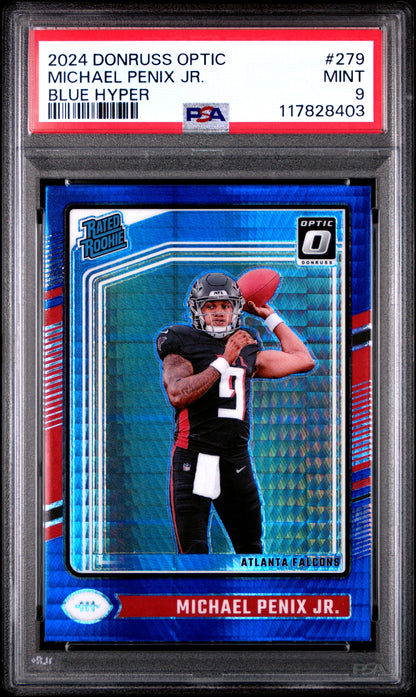 2024 Panini Donruss Optic #279 Michael Penix Jr. Blue Hyper PSA 9